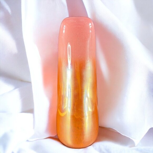 Anthropologie Other - Anthropologie Soren Glass Pink Coral Ombre Metallic Lustered Vase Tall 13”Tall